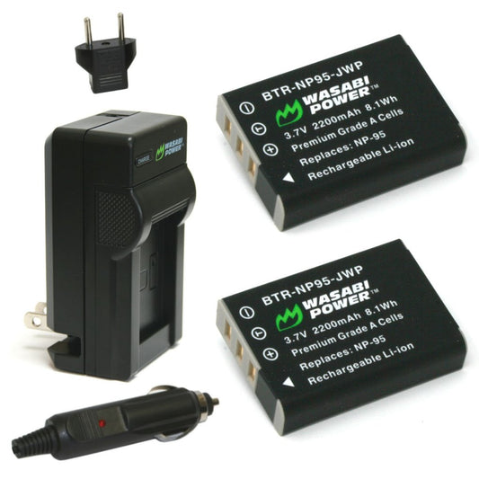 Kit de 2 baterías + cargador NP95 para Fujifilm X100 y otras