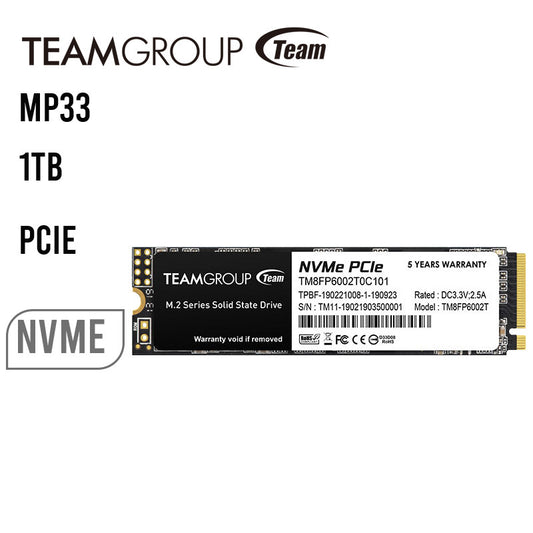 DISCO SSD TEAMGROUP MP33 1TB NVME PCIE GEN3X4 M.2 2280