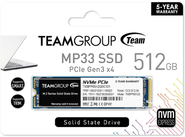 Teamgroup Mp33 512 Gb M.2 Pcie 2280 Nvme 1.3